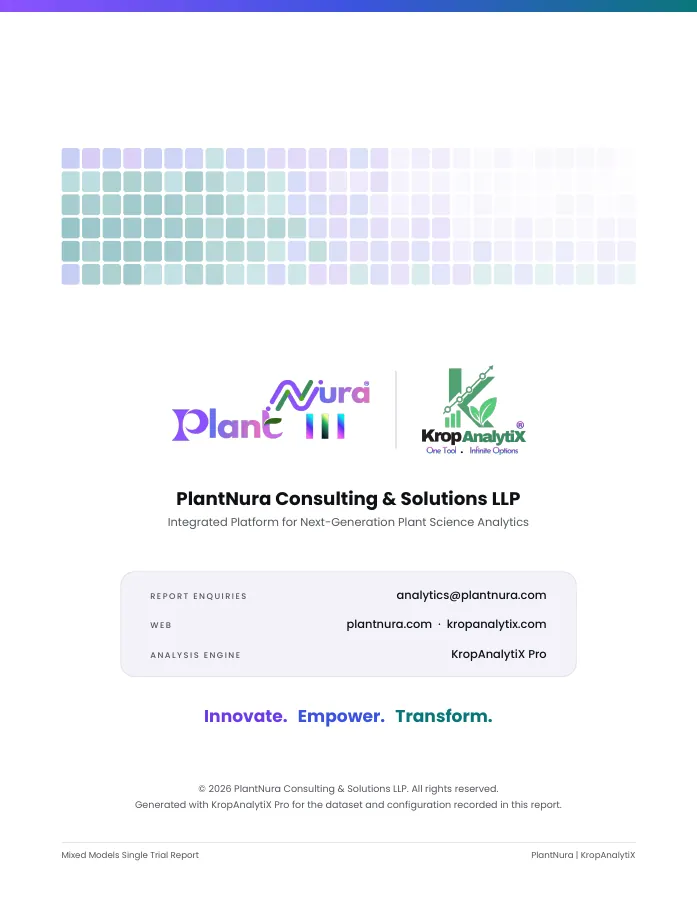 Sample report closing page with the PlantNura and KropAnalytix marks